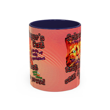 schrodinger's cat - Accent Mug (yellow-orange wave)
