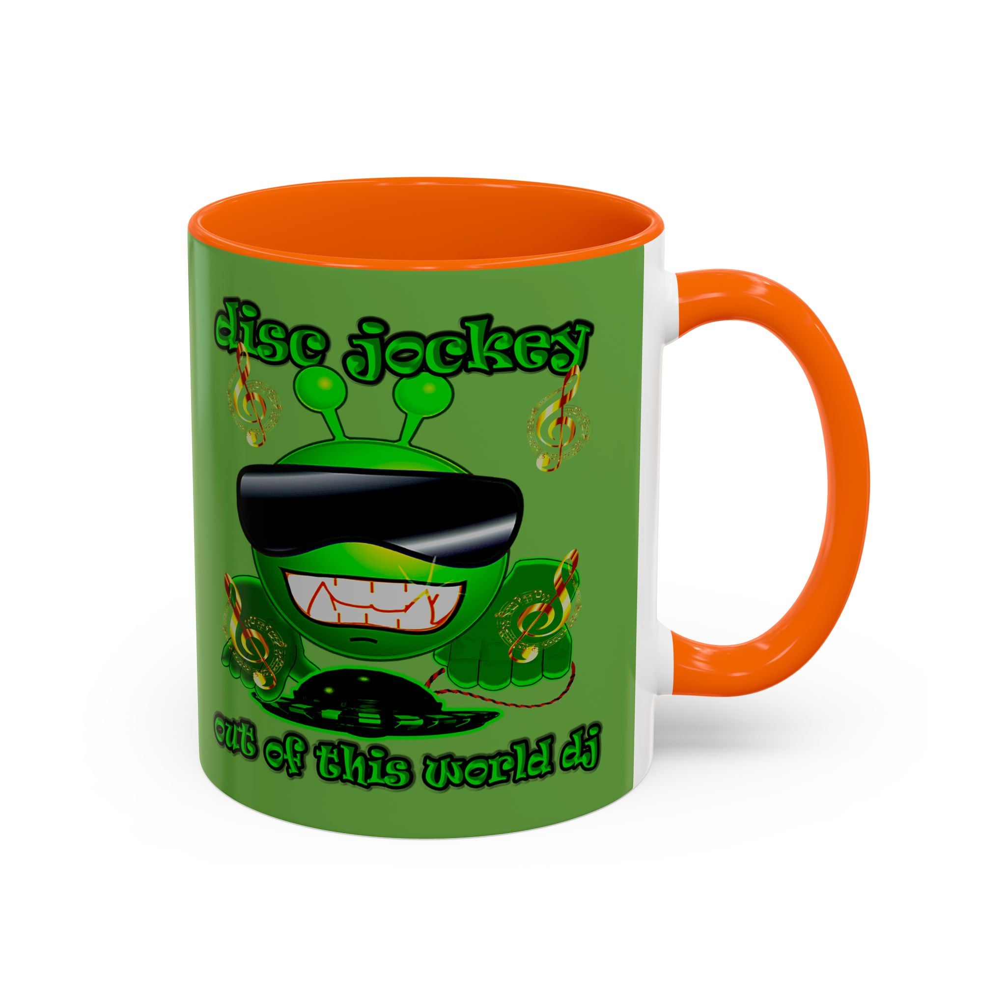 disc jockey - Accent Mug (green)