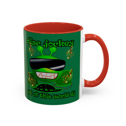 disc jockey - Accent Mug (dark green)