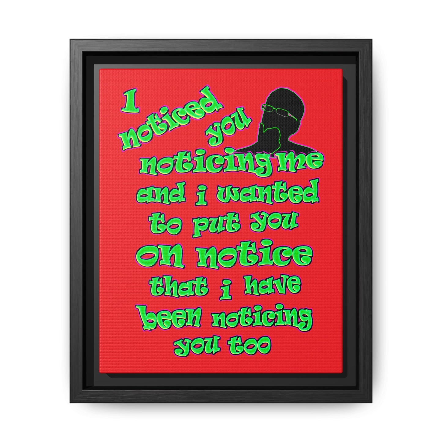 noticed you noticing - framed canvas art (red)