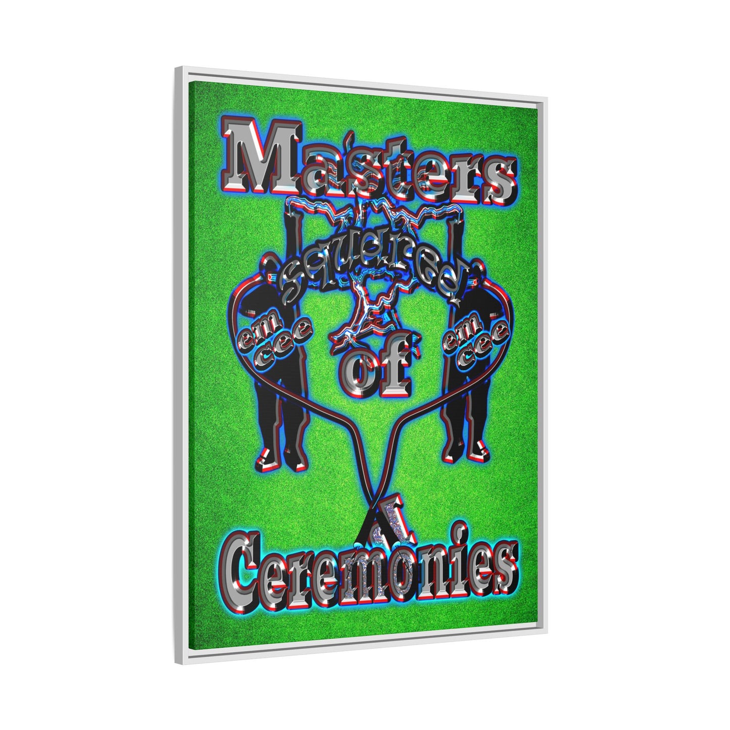em cee squared - framed canvas art (green turf)