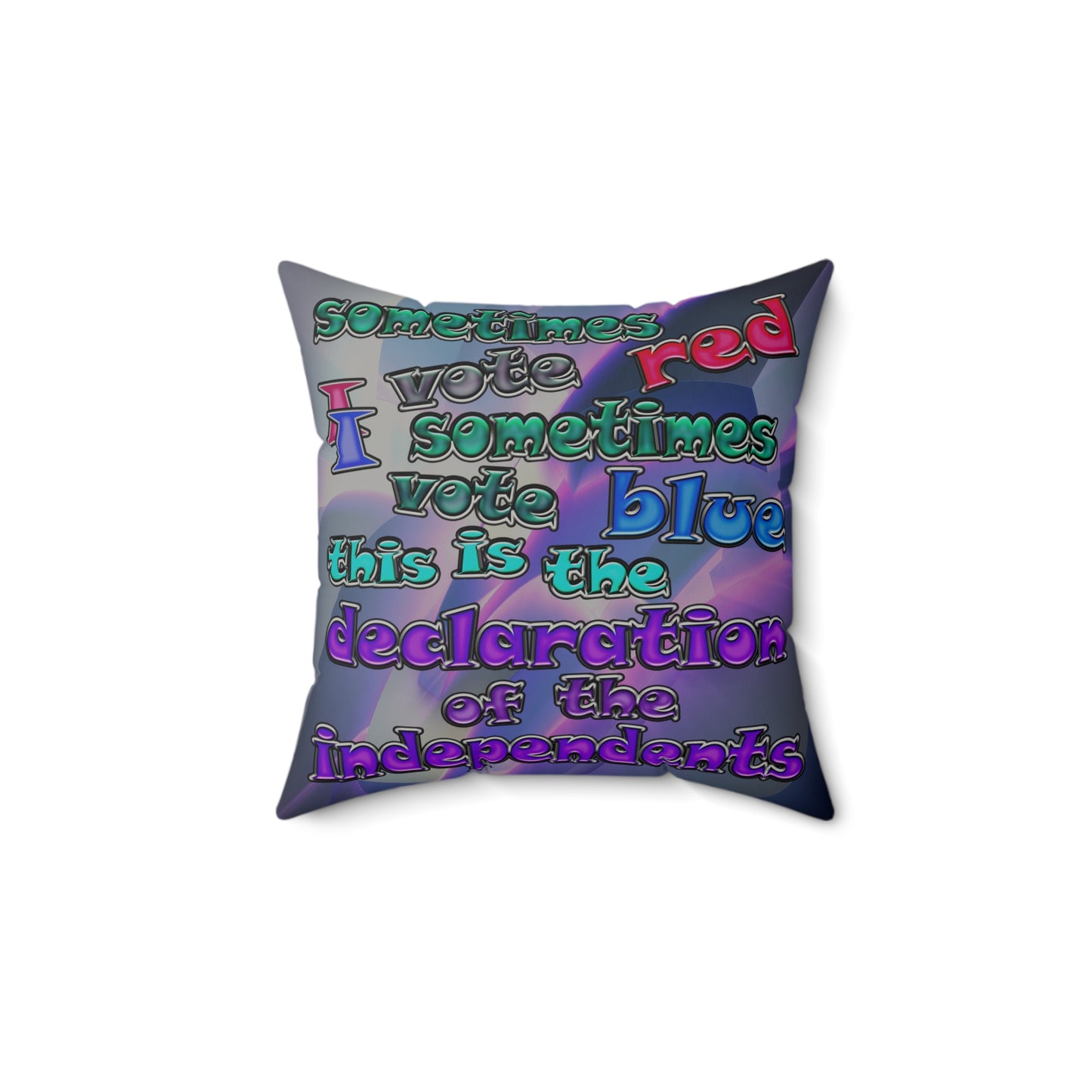 declaration of the independents - Faux Suede Square Pillow - (grey-pink wave)