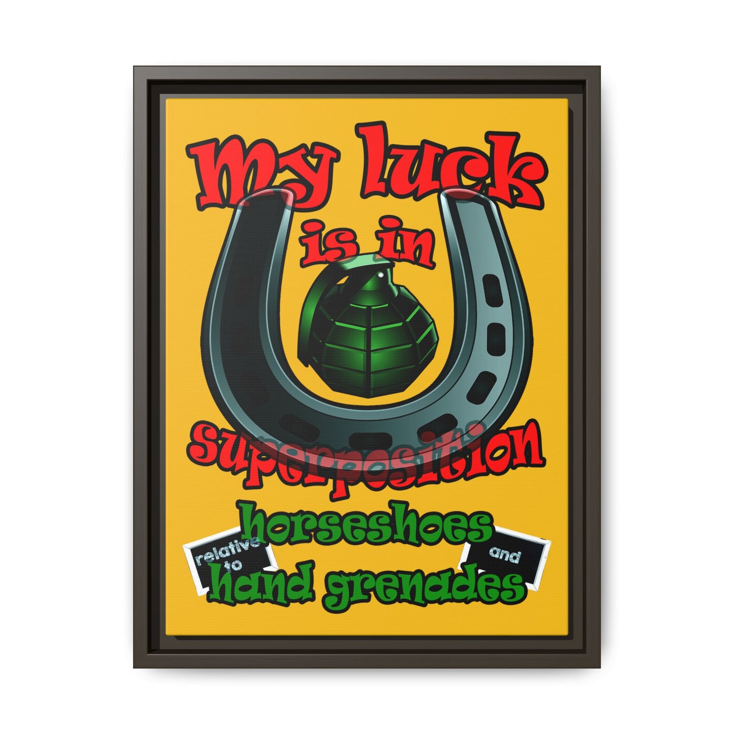my luck - framed canvas art (yellow)