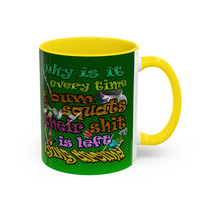the bum's shit - Accent Mug (logo green)