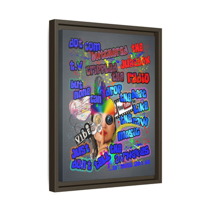 drop the beat - framed canvas art (grey-light grey)