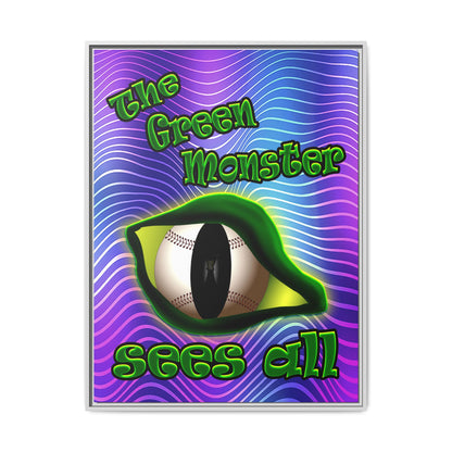 green monster - framed canvas art (purple wave)