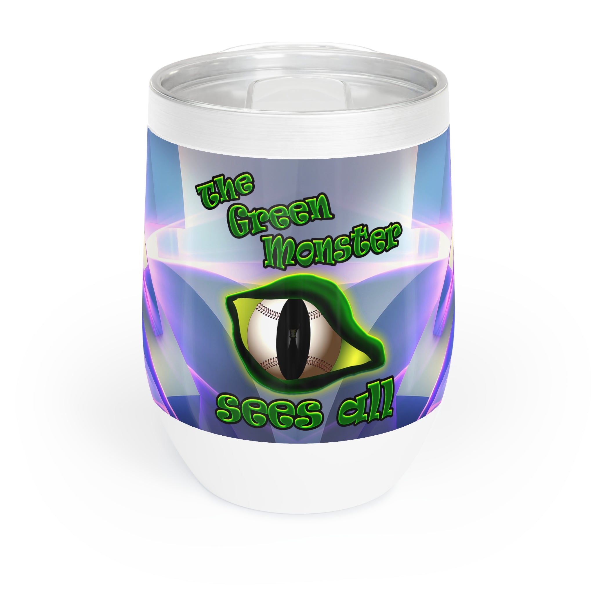 green monster - Chill Wine Tumbler (grey-pink wave)