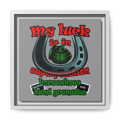 my luck - framed canvas art (grey)