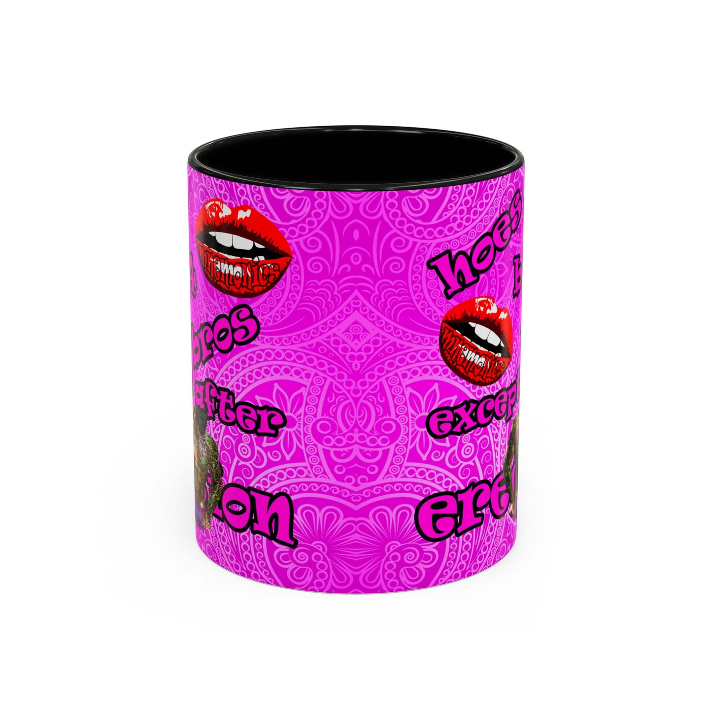 hoes b4 bros - Accent Mug (pink swirl)