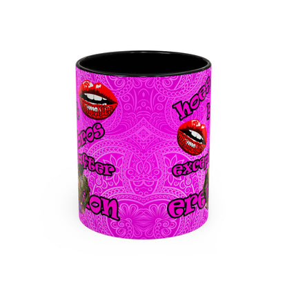 hoes b4 bros - Accent Mug (pink swirl)