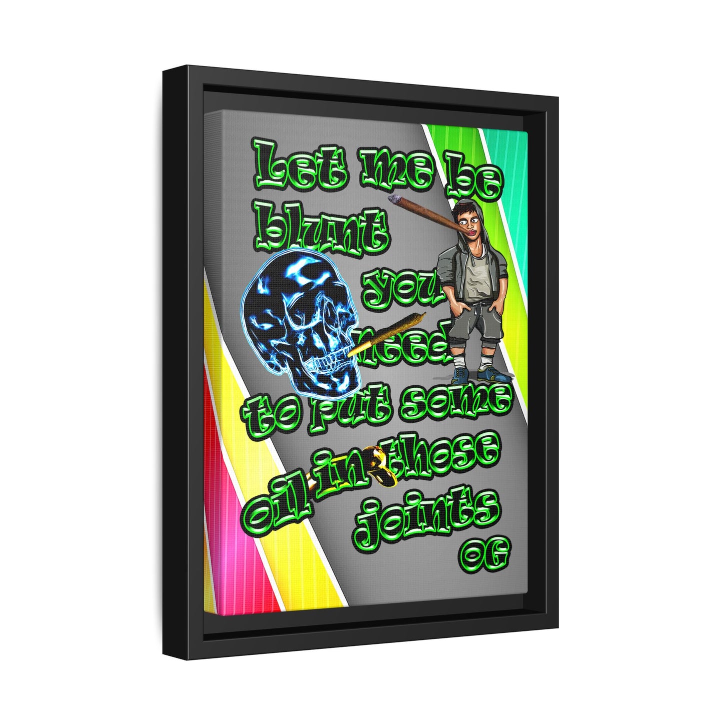 og - framed canvas art (rainbow split)
