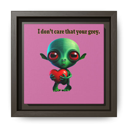 I don't care that your grey - framed canvas art (light pink)