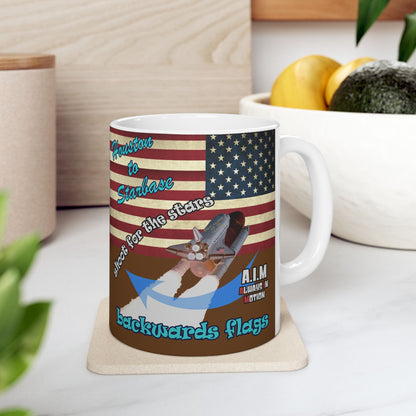 shoot for the stars - White Mug (brown)