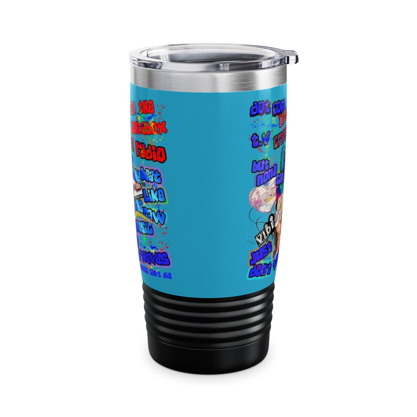 drop the beat - Ringneck Tumbler, 20oz (turquoise)