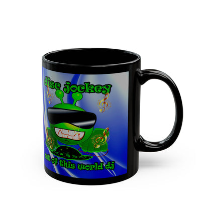 disc jockey - Black Mug (blue-white wave)