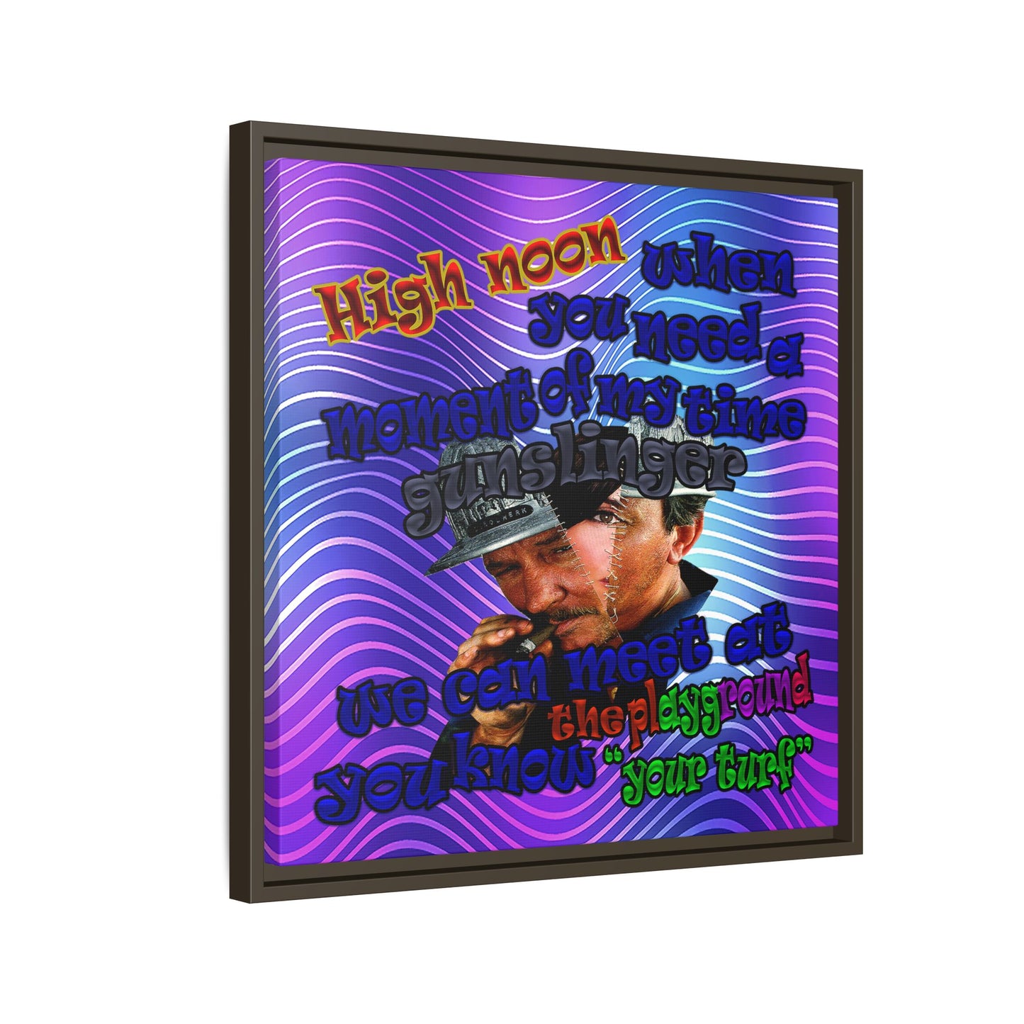 high noon - framed canvas art (purple wave)