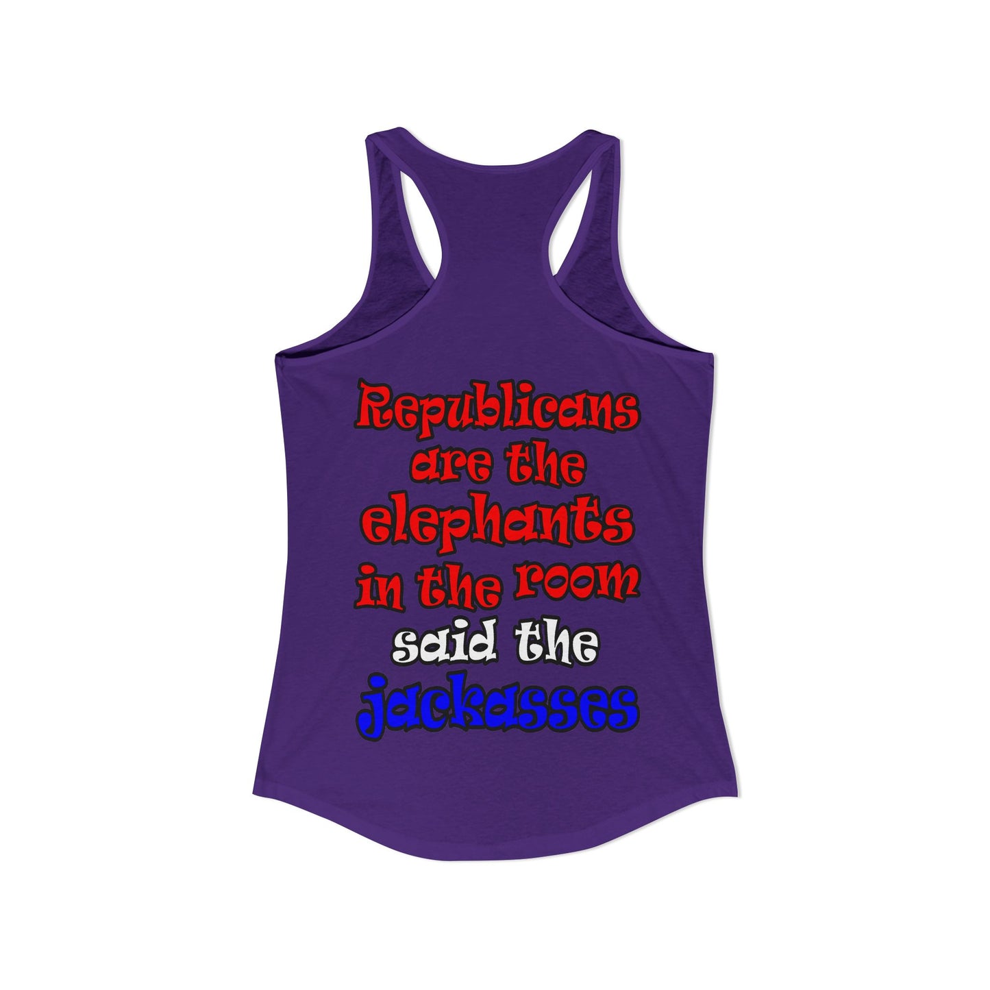 donkeys and elephants - Women's Ideal Racerback Tank