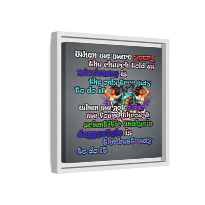 doggystyle - framed canvas art (grey-light grey)