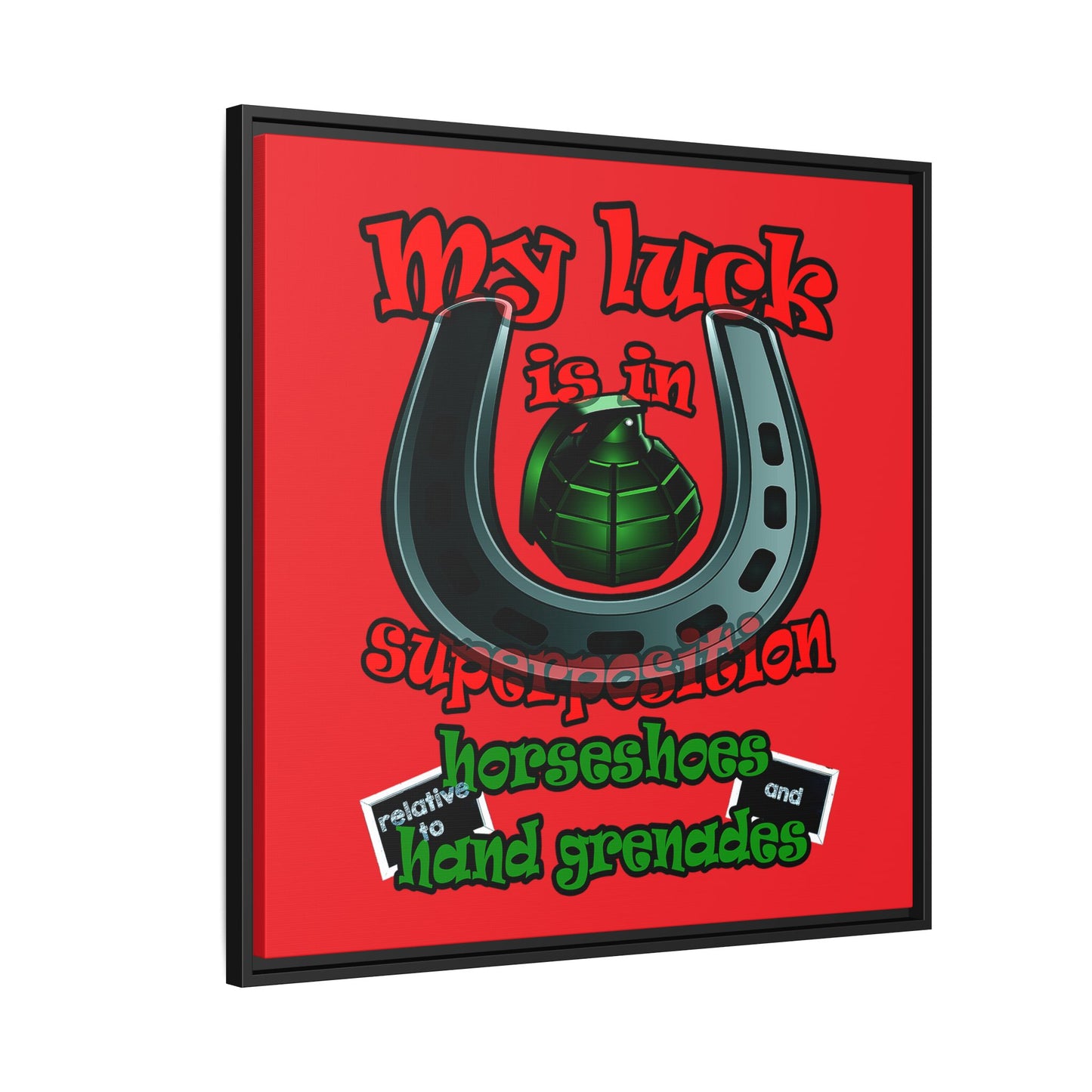 my luck - framed canvas art (red)