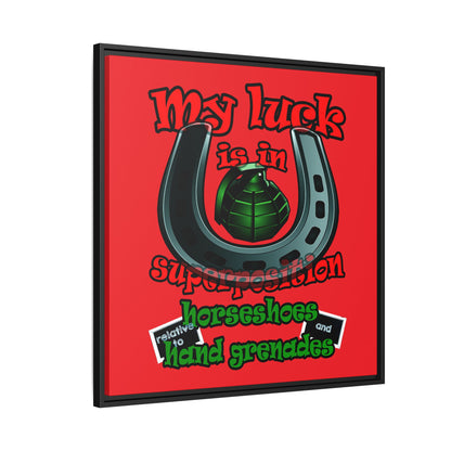 my luck - framed canvas art (red)