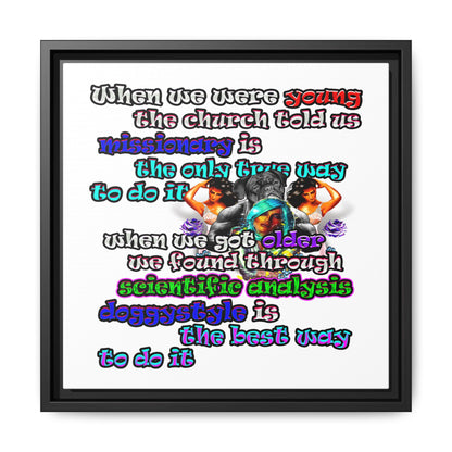 doggystyle - framed canvas art (white)