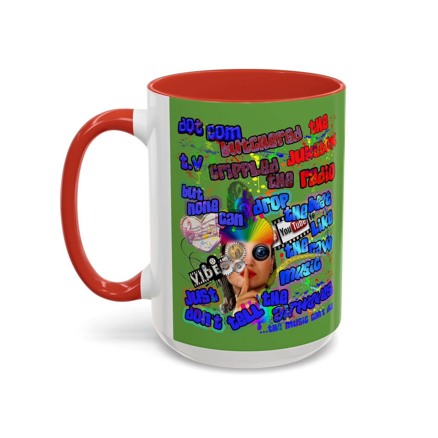 drop the beat - Accent Mug (green)