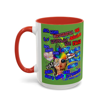 drop the beat - Accent Mug (green)