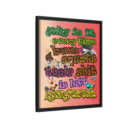 the bum's shit - framed canvas art (yellow-orange wave)