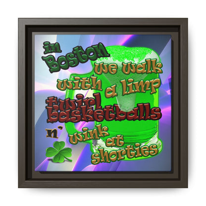 celtics logo - framed canvas art (grey-pink wave)