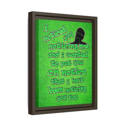 noticed you noticing - framed canvas art (green turf)