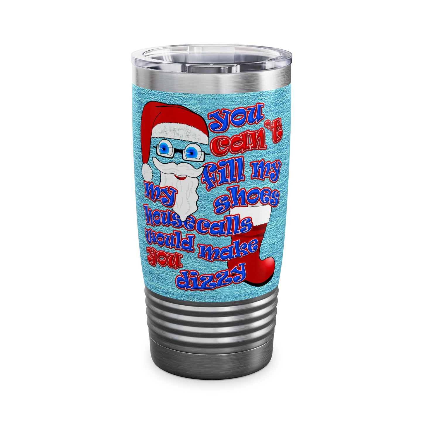santa's shoes - Ringneck Tumbler, 20oz (faded blue)