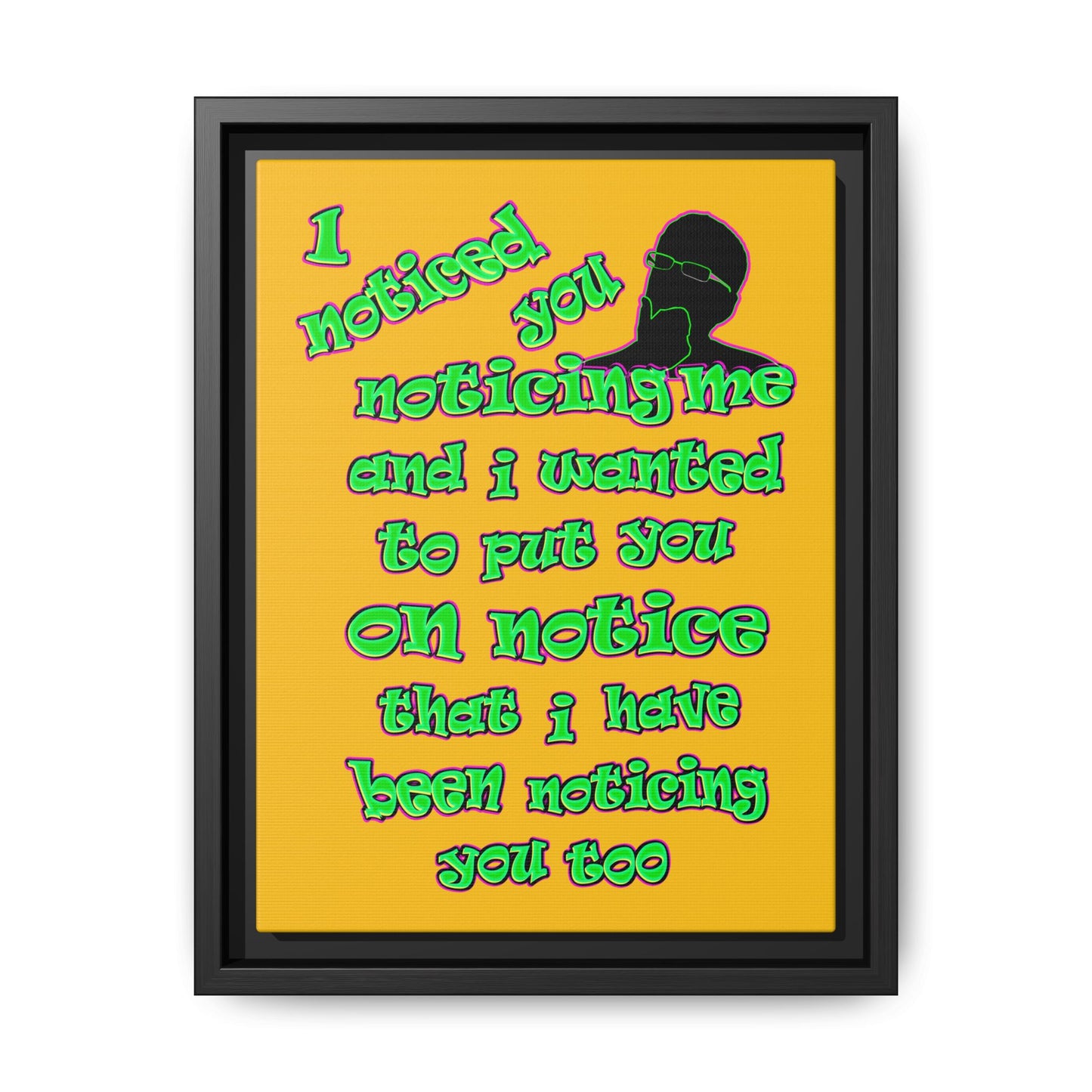 noticed you noticing - framed canvas art (yellow)