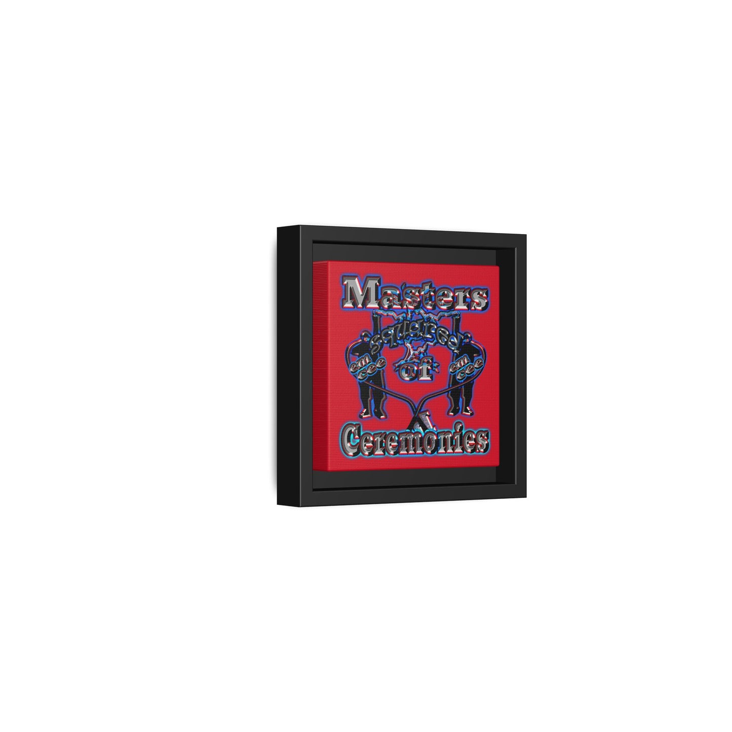 em cee squared - framed canvas art (dark red)
