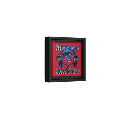 em cee squared - framed canvas art (dark red)
