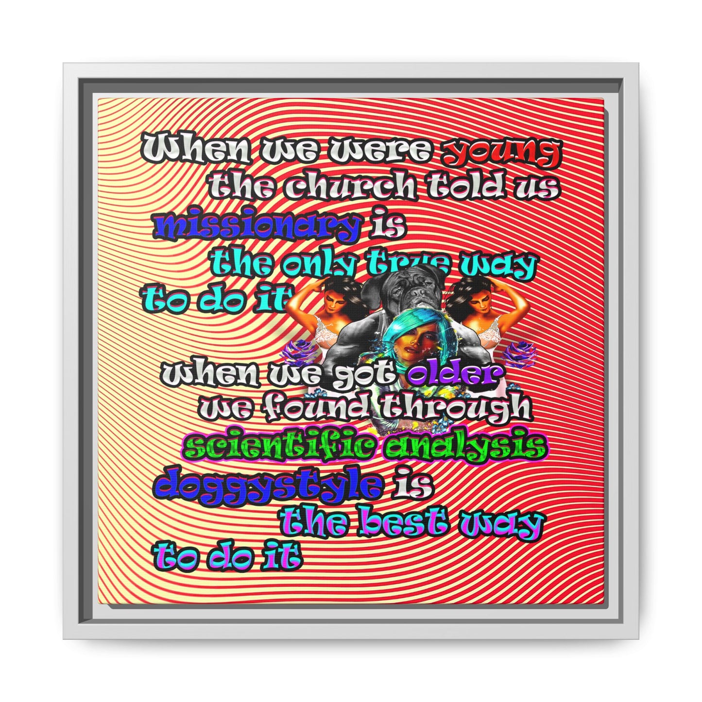 doggystyle - framed canvas art (yellow-orange wave)