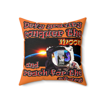 defy conquer reach - Faux Suede Square Pillow - (crusta)