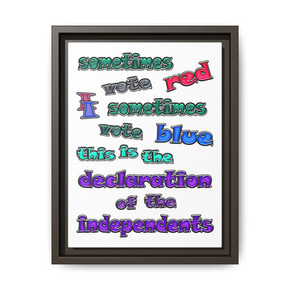 declaration of the independents - framed canvas art (white)