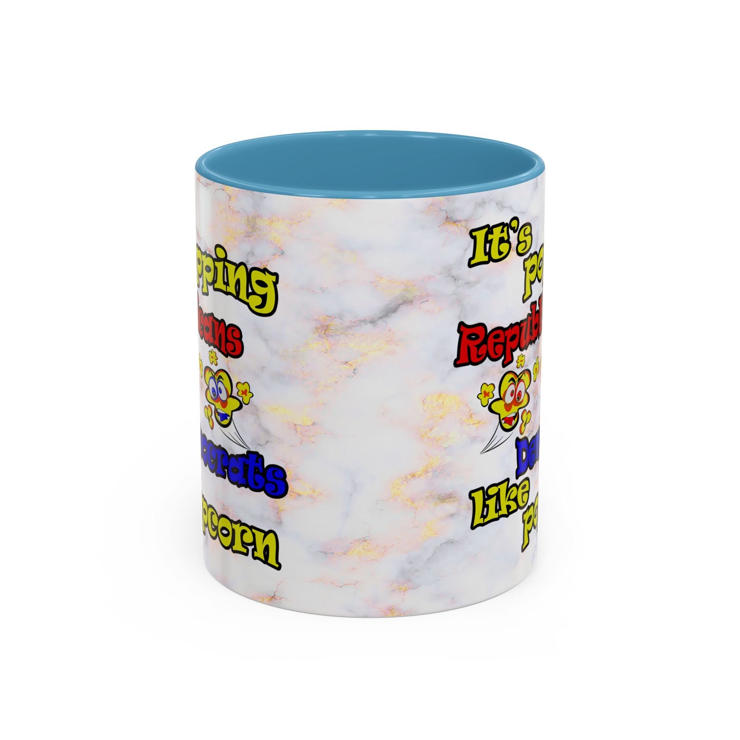 popping like popcorn - Accent Mug (white marble)