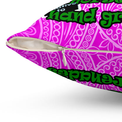 my luck - Spun Polyester Square Pillow - (pink swirl)