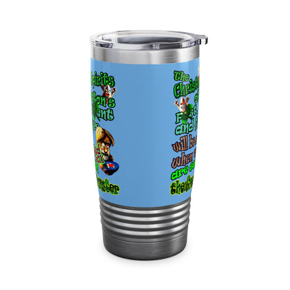 christmas spirits of boston - Ringneck Tumbler, 20oz (light blue)