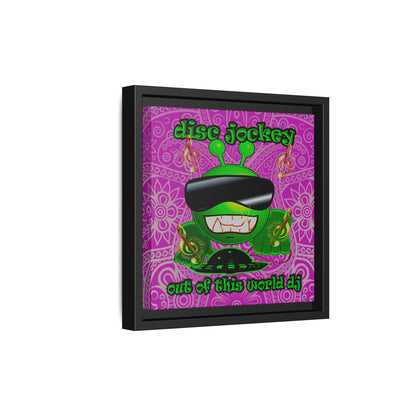 disc jockey - framed canvas art (pink swirl)