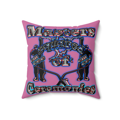 em cee squared - Faux Suede Square Pillow - (light pink)