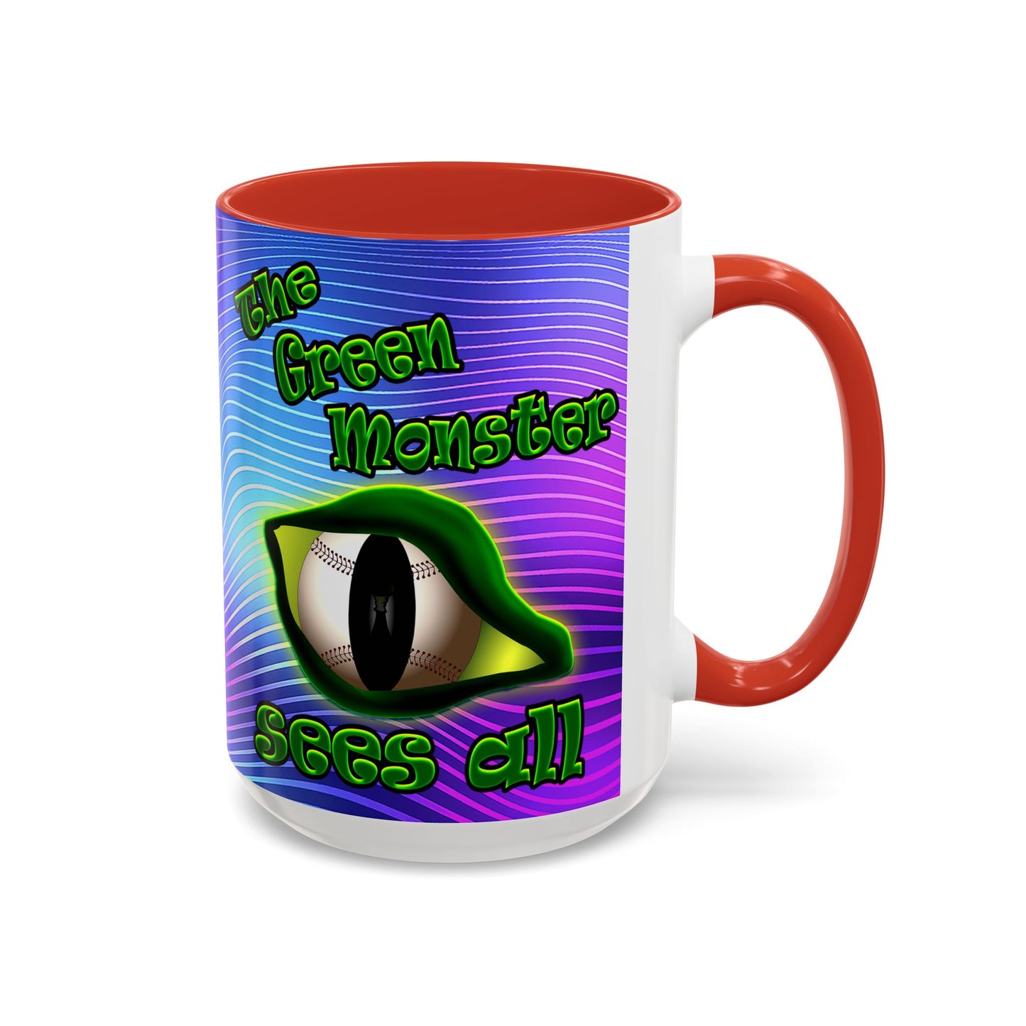 green monster - Accent Mug (purple wave)