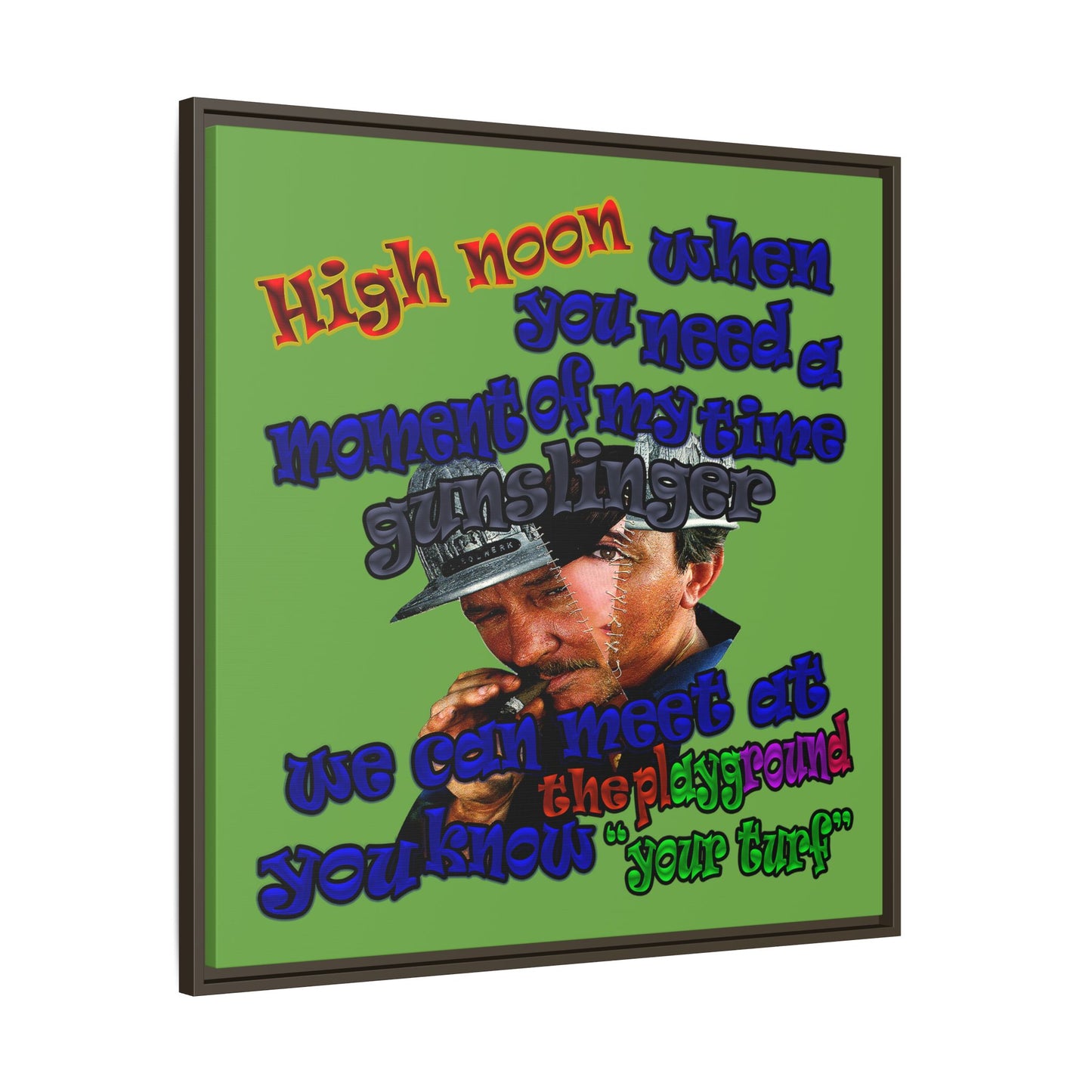 high noon - framed canvas art (green)