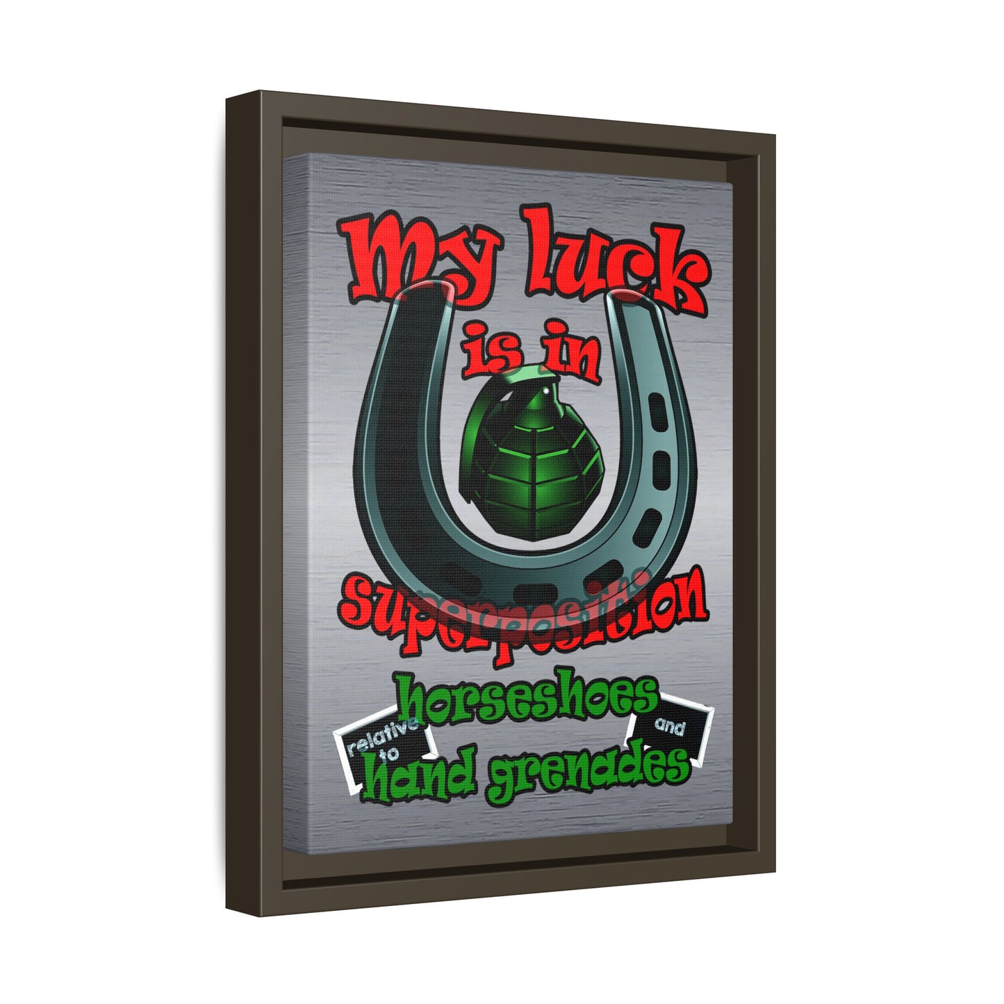 my luck - framed canvas art (brushed nickel)