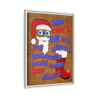 santa's shoes - framed canvas art (brown papyrus)