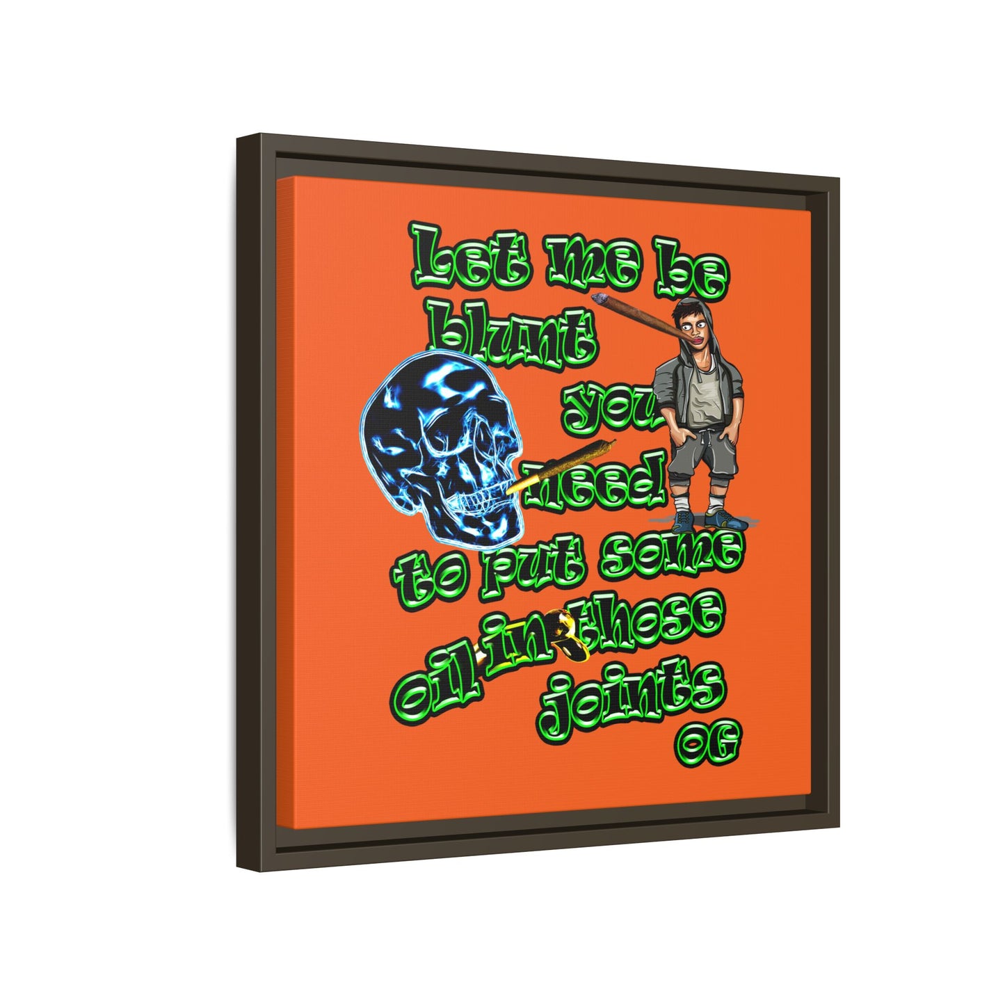og - framed canvas art (orange)