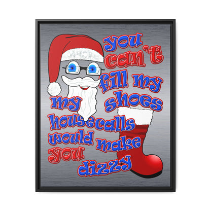 santa's shoes - framed canvas art (brushed nickel)