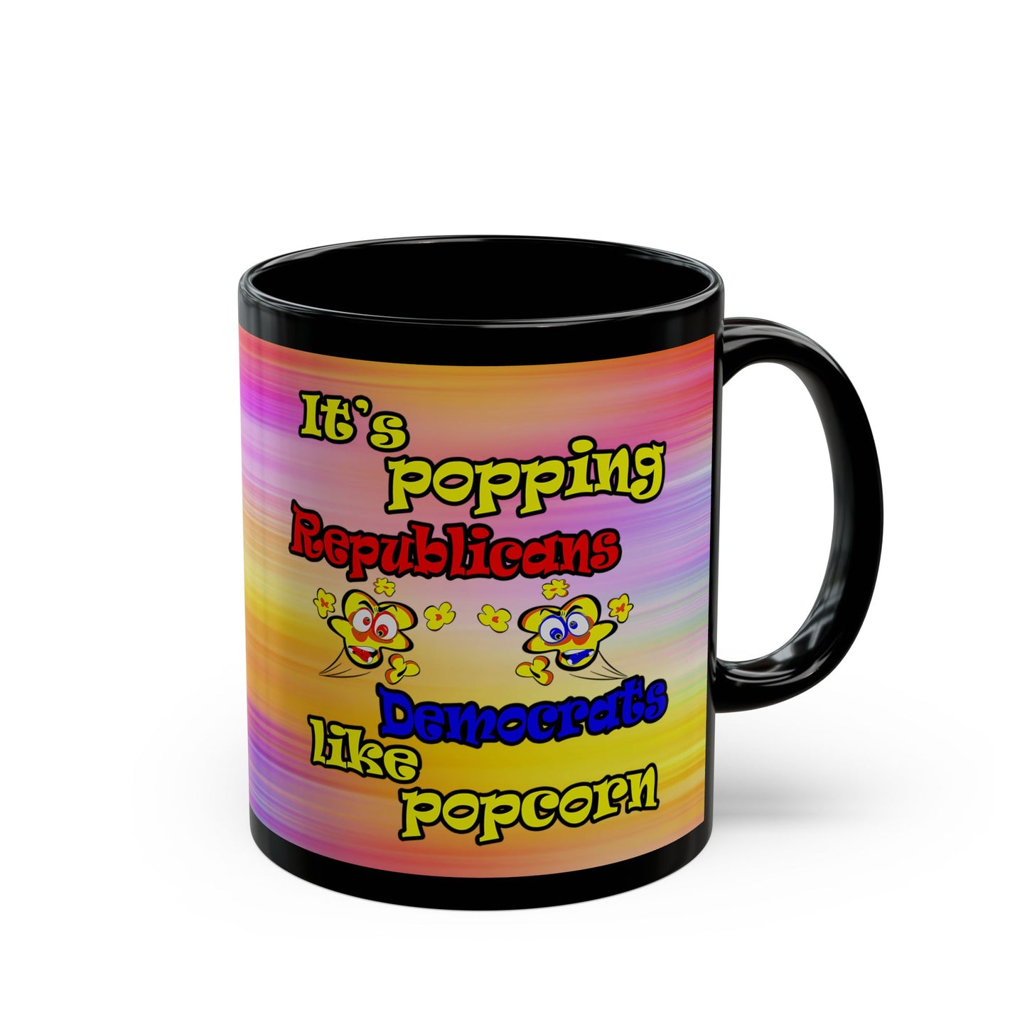popping like popcorn - Black Mug (color blur)