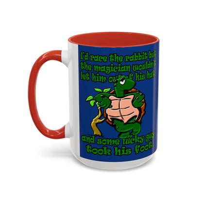 turtle race - Accent Mug (dark blue)